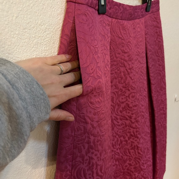 Chelsea28 Fuchsia Brocade A-Line Skirt - Picture 2 of 7